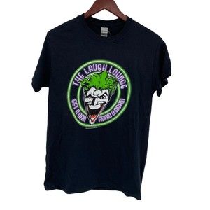 Gildan Men's T-Shirt Laugh Lounge Joker Batman Heavy Cotton Crew Neck Small